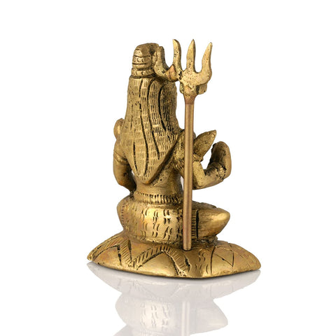 Blessing Brass Sculpture of Lord Shiva Worship Statue