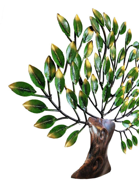 Metal Green Tree Of Wisdom And Life Mounted Wall Hanging Showpiece Dfmw324