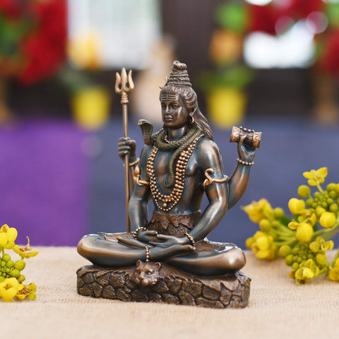 Resin Sacred Statue of Lord Shiva Handmade Figurine