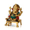 Ganesha Brass Idol Diya Stand Showpiece