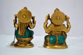 Pair Of Lakshmi Ganesha Brass Idol Murti Statue