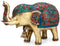 Brass Trunk up Elephant Sculpture Statue with Stone Work
