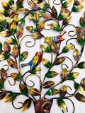 Multicolor Metal Tree Birds Sitting On Branches Wall Art Decor Showpiece