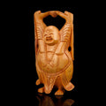 Handmade Wooden Idol of Laughing Buddha Showpiece