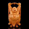 Handmade Wooden Idol of Laughing Buddha Showpiece