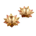 Lotus Shape Decorative Brass Akhand Diya ( Set of 2)
