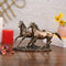 Two Running Horse Poly-resin Figurine Idol Showpiece 