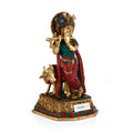 Lord Krishna with Cow Brass Decorative Statue