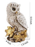 Handcrafted Owl Sitting on Tree Branch Decorative Statue