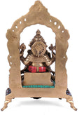 God Ganpati Sitting on Throne Decorative Statue