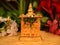 Aluminium Laxmi Ganesha Idol With Gold Plated Finish