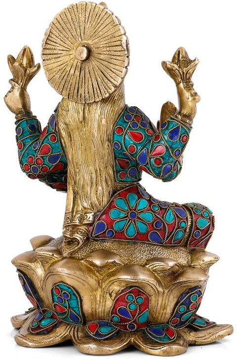 Handcrafted Brass Statue of Lakshmi in sitting position Idol