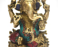 God Ganesha Idol Sitting on Lotus Brass Decorative  Statue