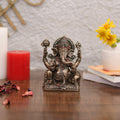 Hand Craved Sitting Sculpture of God Ganesh Bronze Idol