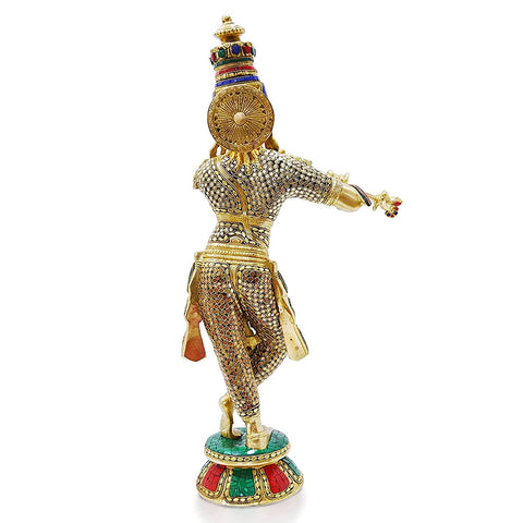 Large Handmade Brass Krishna Idol, 23 Inches Height