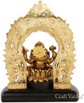 Brass Ganpati Bappa Idol on Royal Throne Decorative Statue