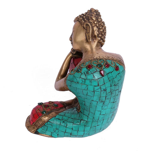 Resting Buddha Idol Nepal Thinking Showpiece