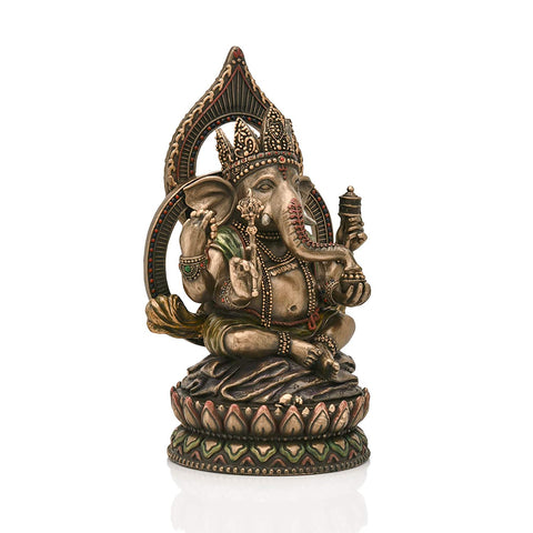 Cold Cast Bronze Lord Ganesh Idol Pooja Temple Gmas130