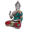 Abhaya Buddha Brass Turquoise Stone Showpiece
