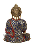 Brass Idol of Buddha With Sacred Kalash Worship Figurine