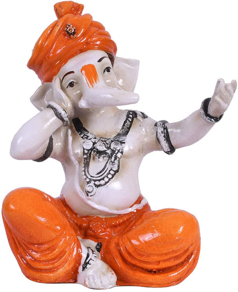 Polyresin Ganesha idol in Singing Sculpture Decorative Showpiece