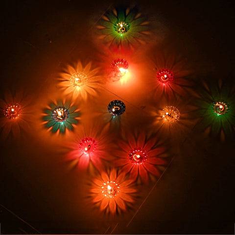 Set of 36 Reflective 3D Shadow Diya for Diwali Decor
