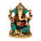 Sacred Idol Of Ganesha With Mooshak Worship Statue Gts254