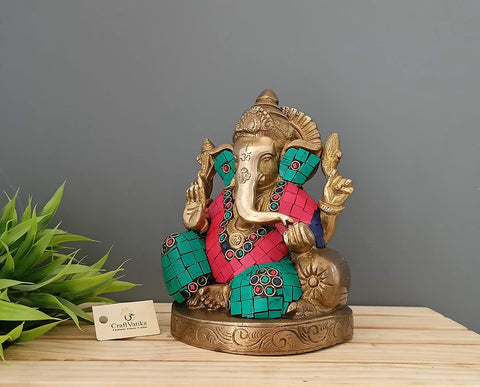 Lord Ganesha Blessing Brass Idol
