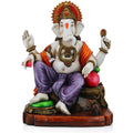 Big Ganesha Statue sitting on Throne Resin Idol