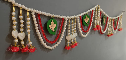 Red White Beads Toranam for Door Decoration