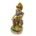 Saraswati Brass Idol with Stone Hand Work