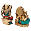 Brass Sitting Laxmi Ganesh Idol Murti Showpiece 