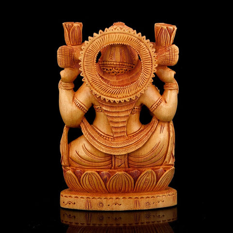 Handmade Wooden Lakshmi Statue for Puja