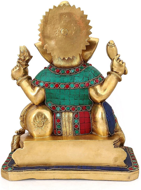 Large Lord Ganesh Idol Handcarved Colorful Statue