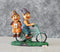 Cute Romantic Love Couple On Cycle Miniature Statue