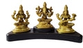 Lakshmi Ganesh Sarasvati Idols Statue with Wooden Base