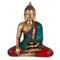 Buddha Brass Statue in Bhumisparsha Mudra With Stone Work