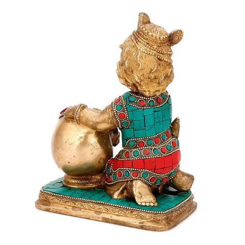 Makhan Chor Kanha Idol Decorative Brass Showpiece Kts120