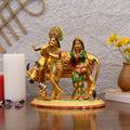 Colorful Radha Krishna Standing With Kamdhenu Cow Showpiece Rkbs110