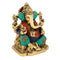 Sacred Idol Of Ganesha With Mooshak Worship Statue Gts254