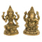 Sitting Lakshmi Ganesha Brass Idol Murti Showpiece