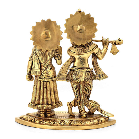 Standing Radha Krishna Brass Idol Murti Statue