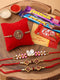 Set of 4 Rakhi for Brother with Gift Set Chocolates 