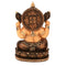 Hand Carved Painted Ganesha Wooden Idol in Sitting Position