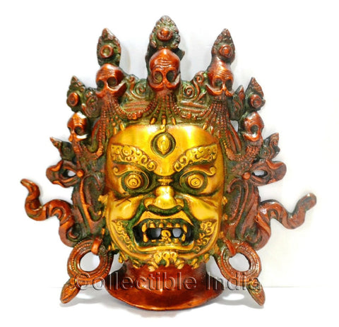 Mahakala Nazar Battu Brass Wall Hanging for Home