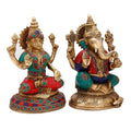 Brass Sitting Lakshmi Ganesh Idol Murti Showpiece