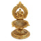 Ganesh Brass Idol Diya Oil Lamp Stand Showpiece