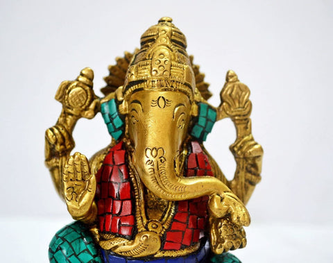 Lord Ganpati Idol In Blessing Sculpture Showpiece