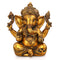 Golden Lord Taj Ganesha Brass Puja Statue