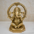 Large Lakshmi Ganesha Brass Idol (8.1 Inches Height), LGBS181